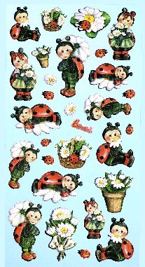 Softy Stickers bunt, Lustige Marienkäfer